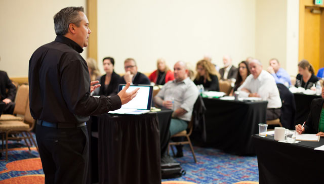 Founder Ryan Dohrn teaching sales training in Orlando, FL